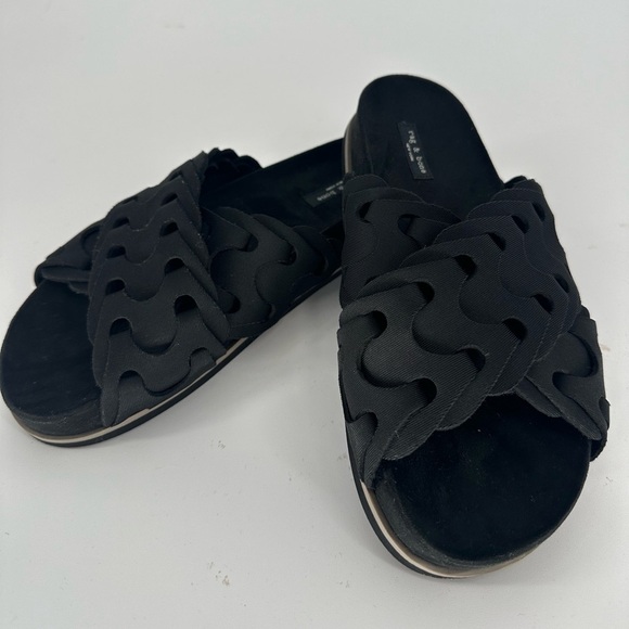 rag & bone Bailey Sport Slides in Black - Picture 2 of 9